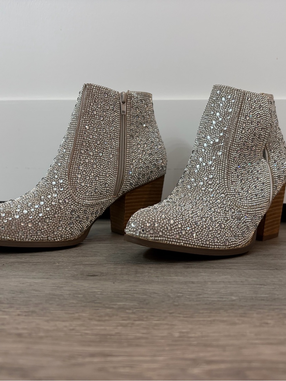 naughty monkey Crystal-Embellished Ankle Booties size 9 NWOT